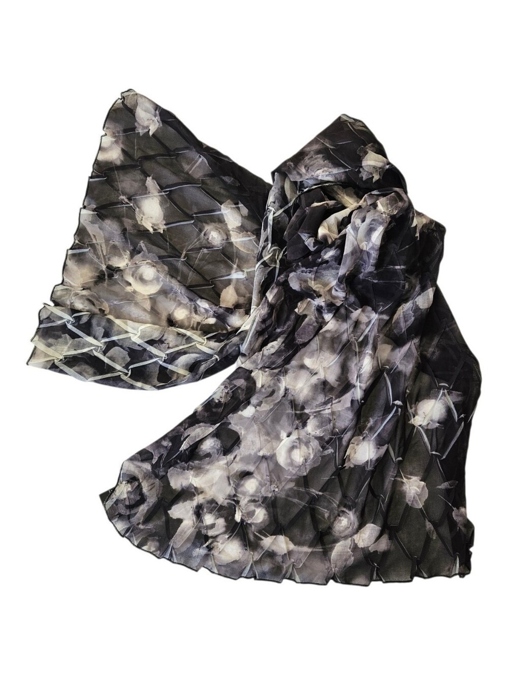 Komarov Crinkle Floral Scarf NWT